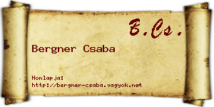 Bergner Csaba névjegykártya